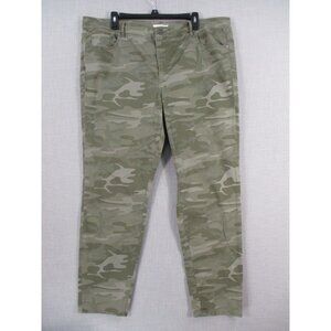 Loft Womens Camouflage Skinny Chino Pants Size 18 Green